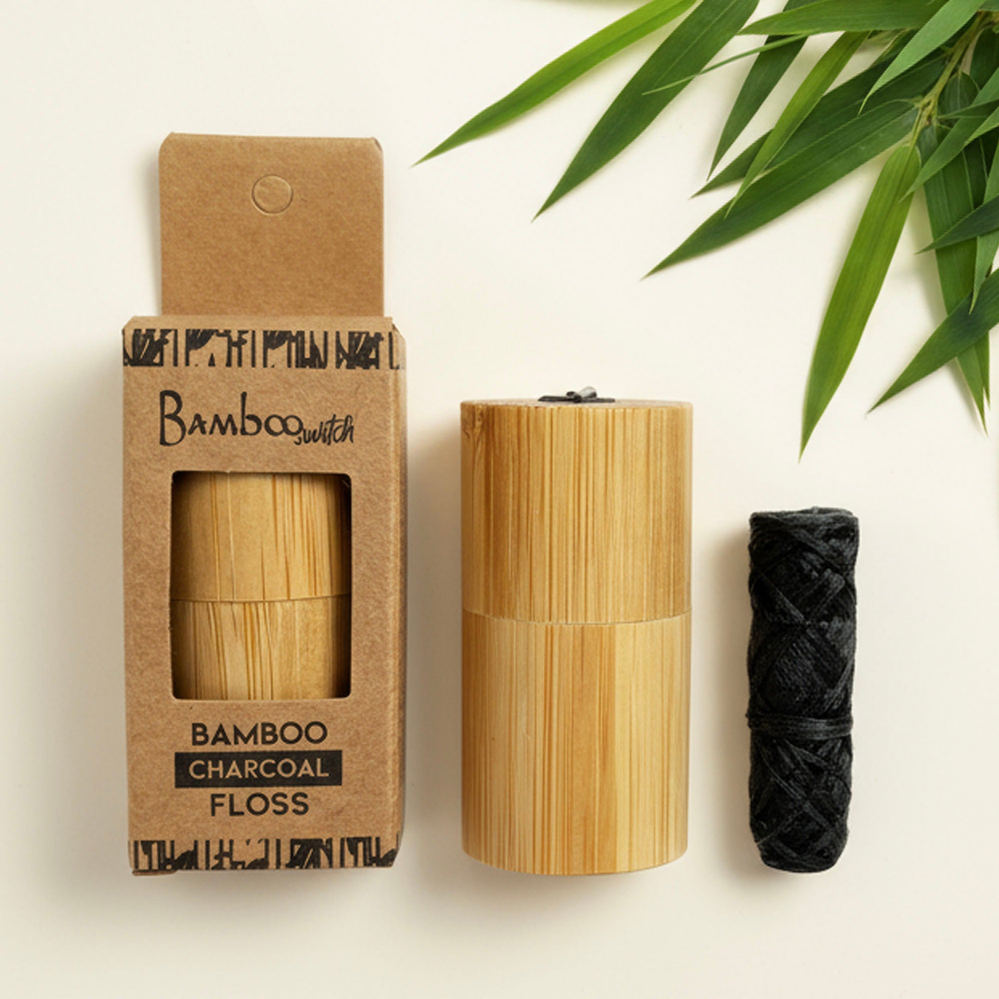 Bamboo Charcoal Floss in Bamboo Container - Bamboo Switch