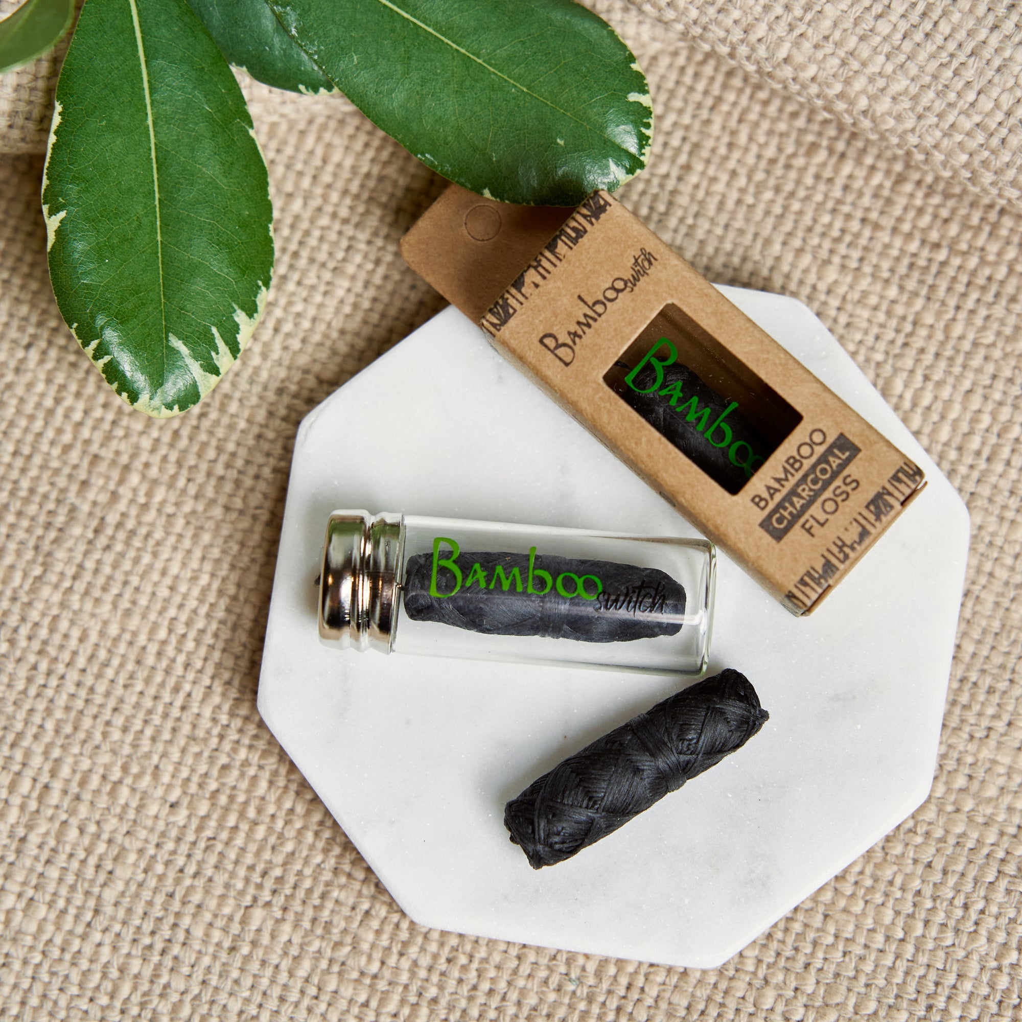 Bamboo Charcoal Floss in Glass Container - Bamboo Switch