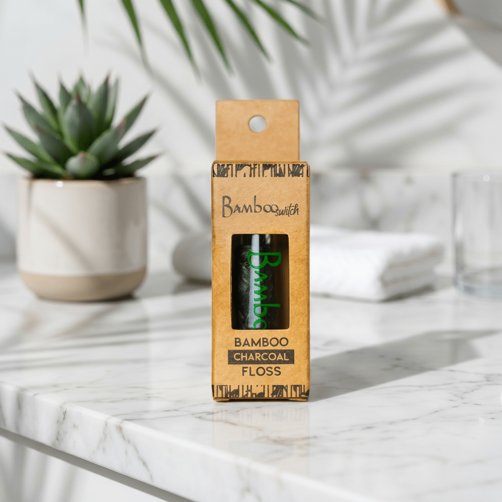Bamboo Charcoal Floss in Glass Container - Bamboo Switch