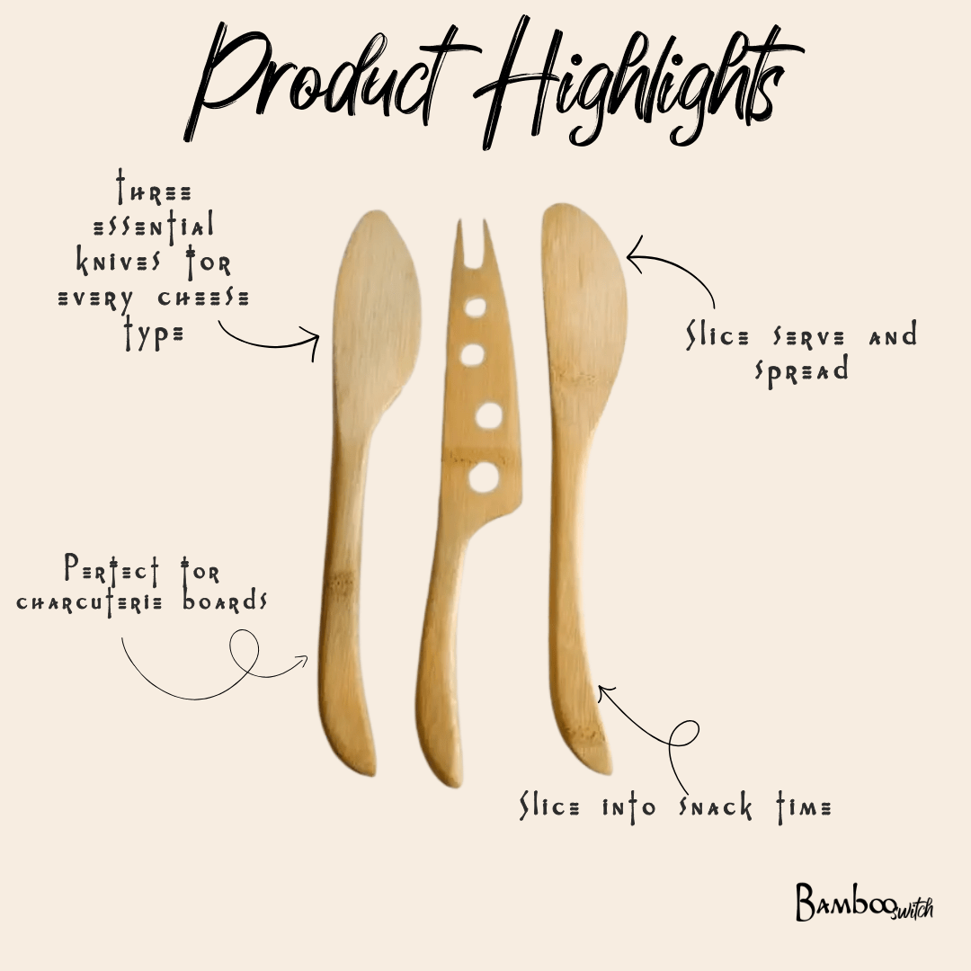 Bamboo Cheese Knife Set - Bamboo Switch