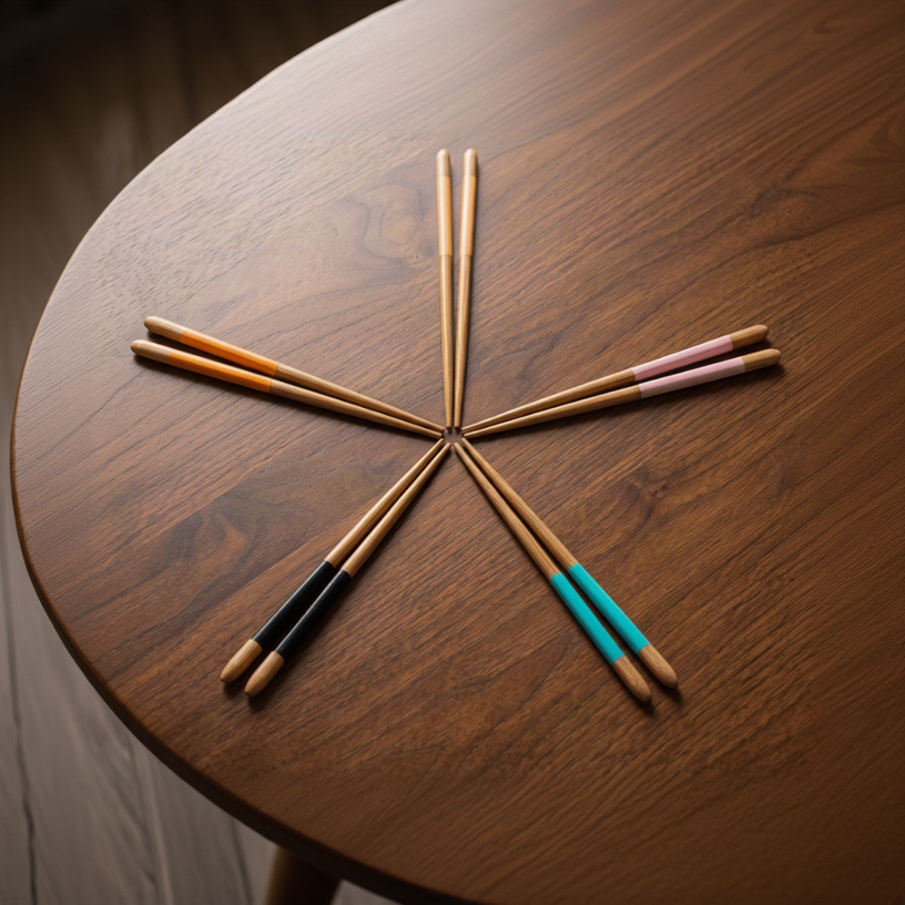 Bamboo Chopsticks | 5 Sets | Multicolor - Bamboo Switch
