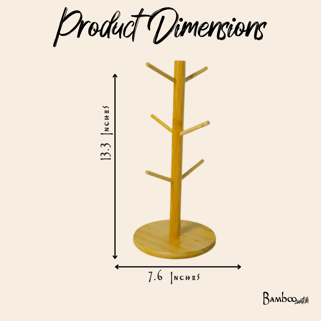 Bamboo Coffee Cup Tree Holder - Thumbnail 4