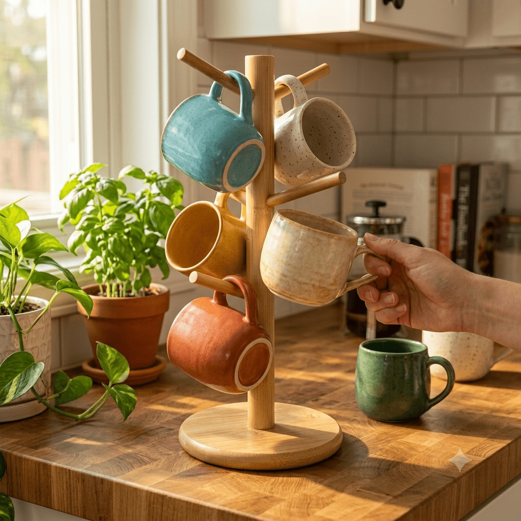 Bamboo Coffee Cup Tree Holder - Bamboo Switch