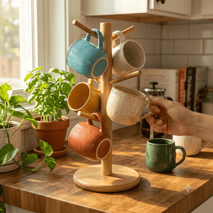 Bamboo Coffee Cup Tree Holder - Bamboo Switch
