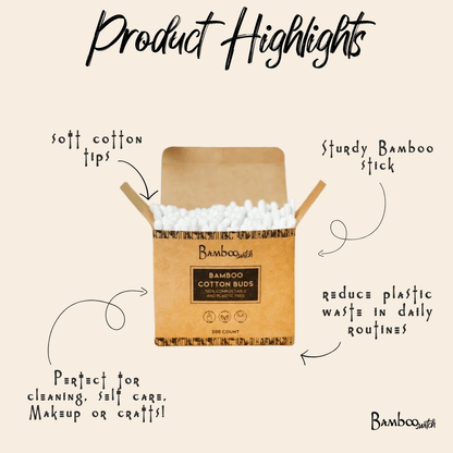 Bamboo Cotton Ear Buds | 200 ct - Bamboo Switch