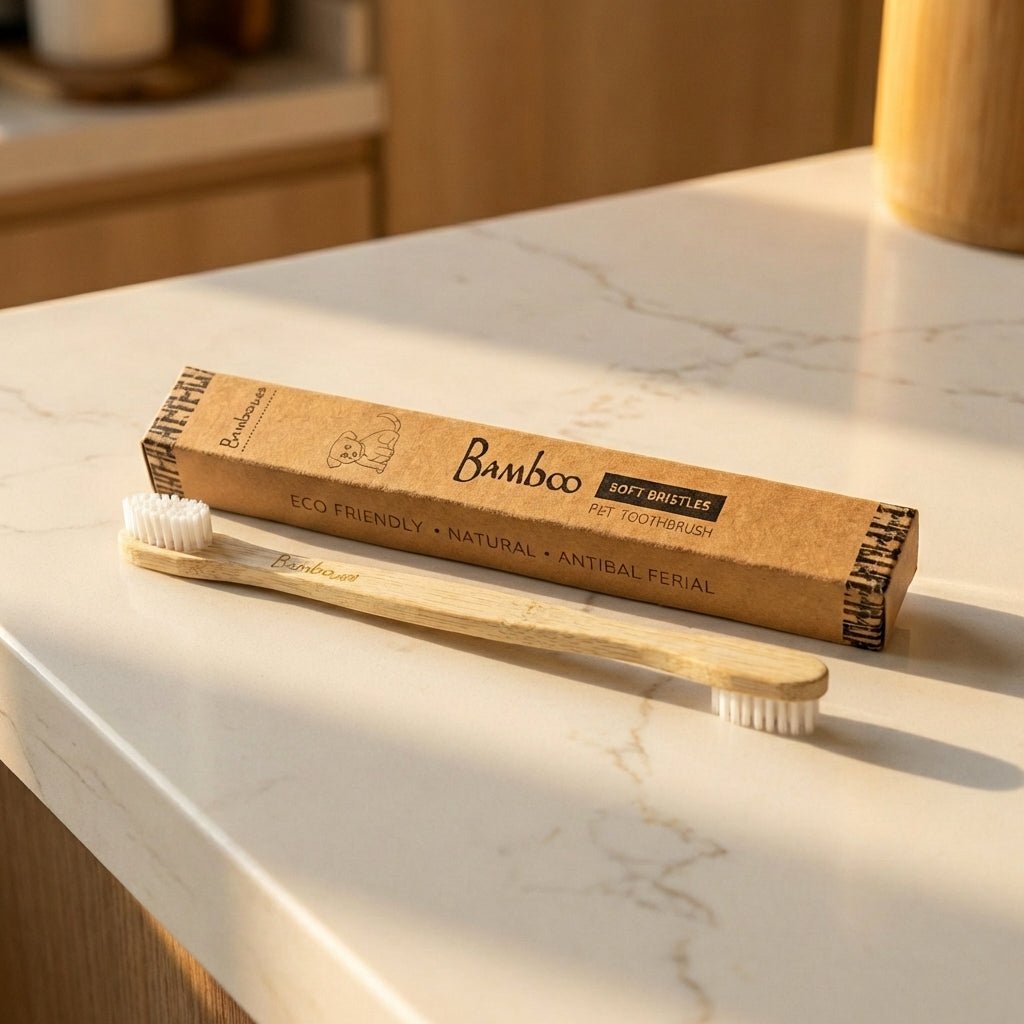 Bamboo Dog Toothbrush | Double - Sided - Bamboo Switch