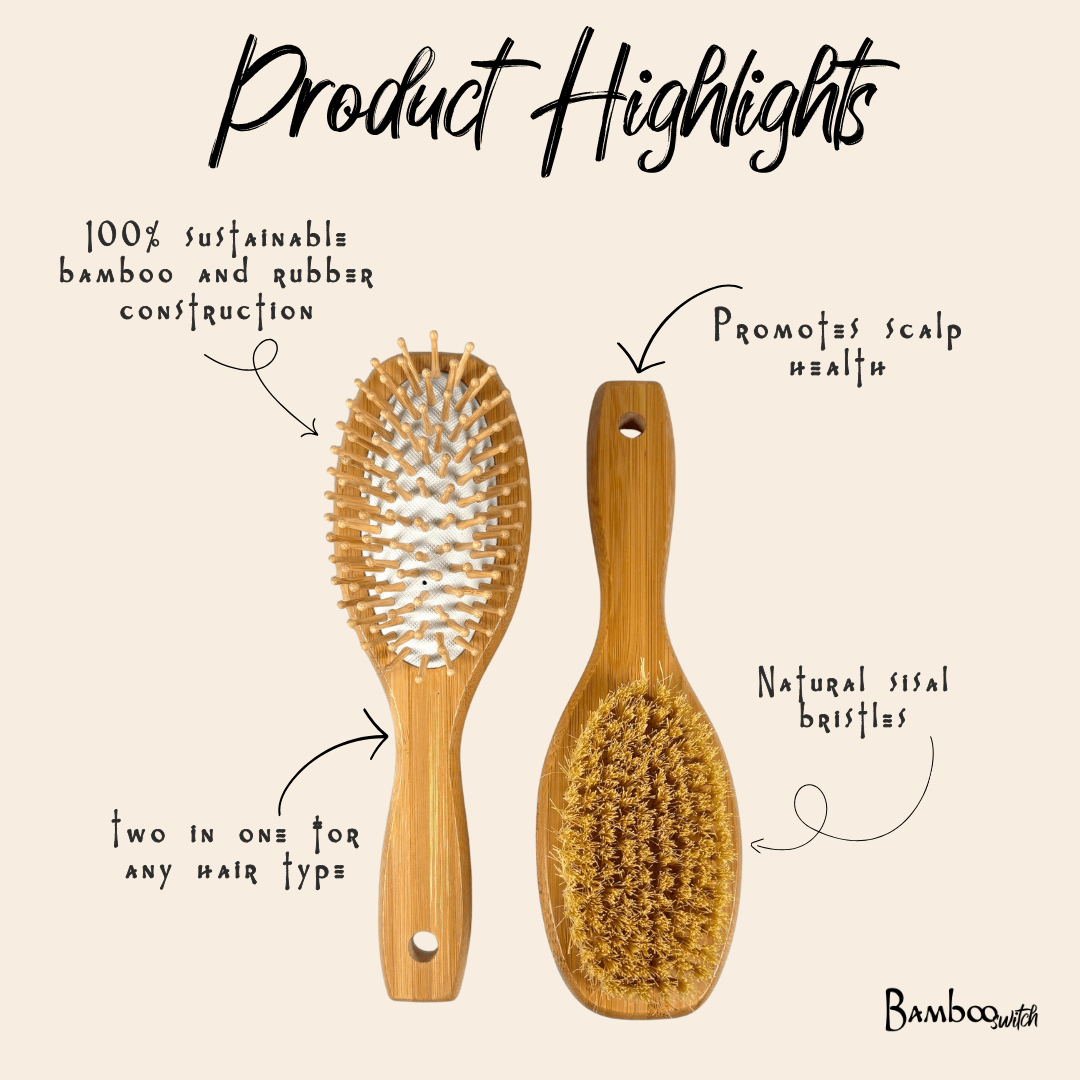 Bamboo Double-Sided Hair Brush - Bamboo Switch