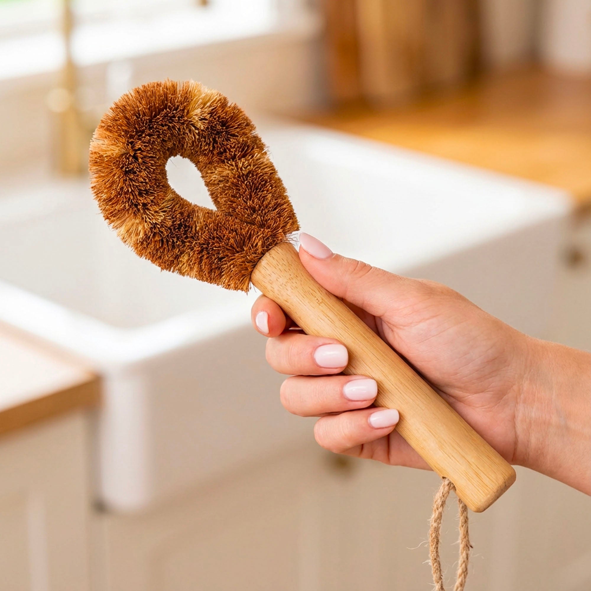 Bamboo Drink Ware Bottle Cleaning Brush | Rounded - Bamboo Switch