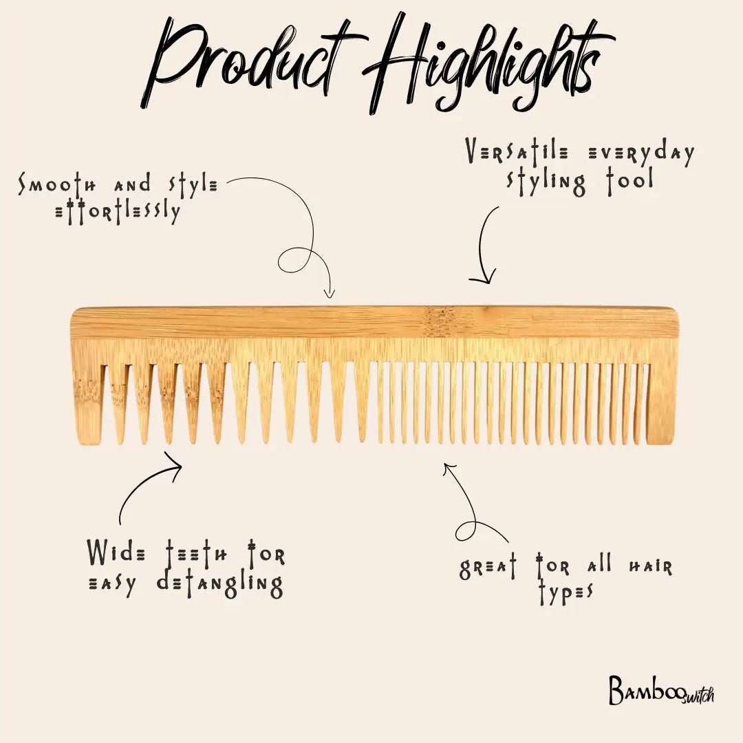 Bamboo Dual Pocket Comb - Bamboo Switch