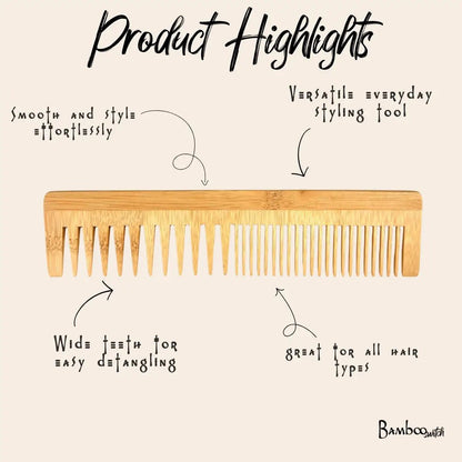 Bamboo Dual Pocket Comb - Bamboo Switch