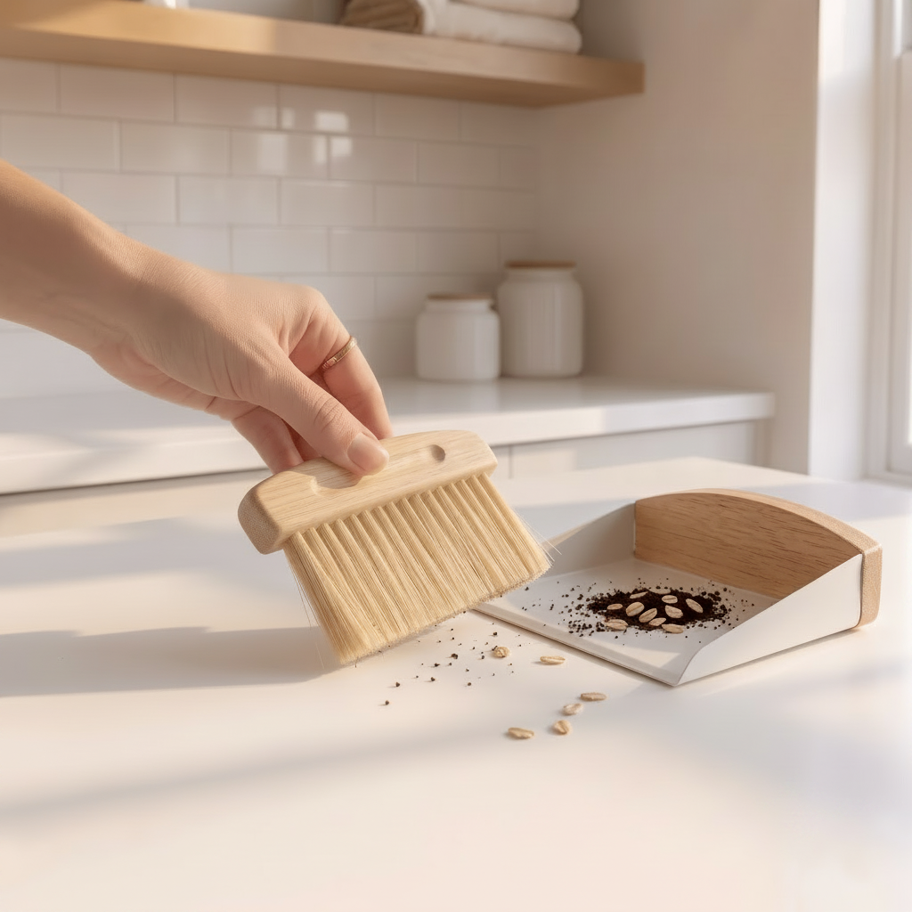 Bamboo Dust Pan With Brush - Bamboo Switch