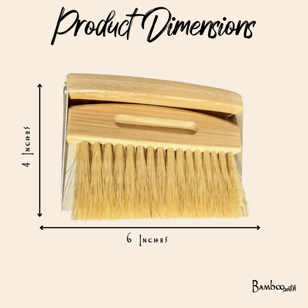 Bamboo Dust Pan With Brush - Bamboo Switch
