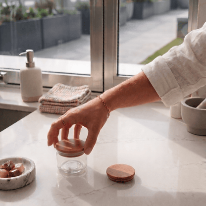 Bamboo Glass Jar Lid | Fits Specially Selected Creme Brulee Dessert - Bamboo Switch