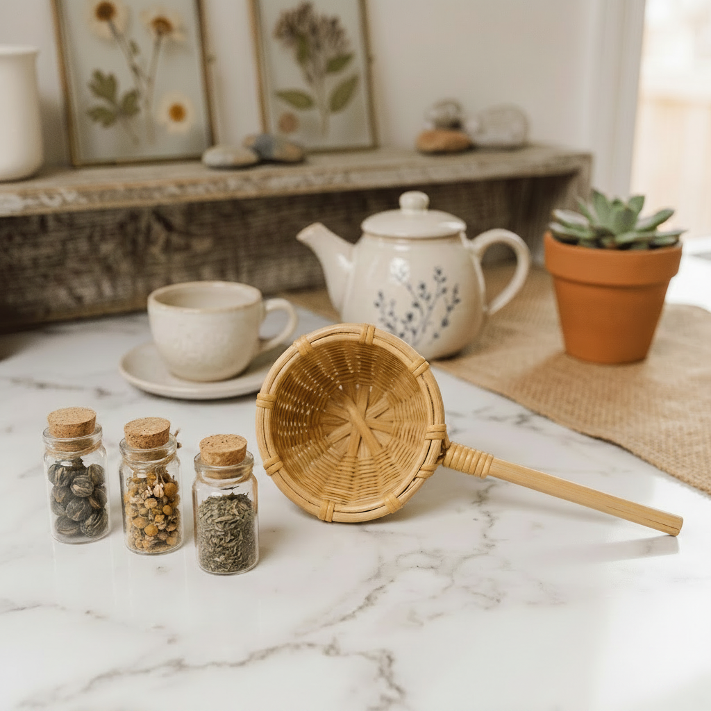 Bamboo Hand Woven Tea Strainer - Bamboo Switch