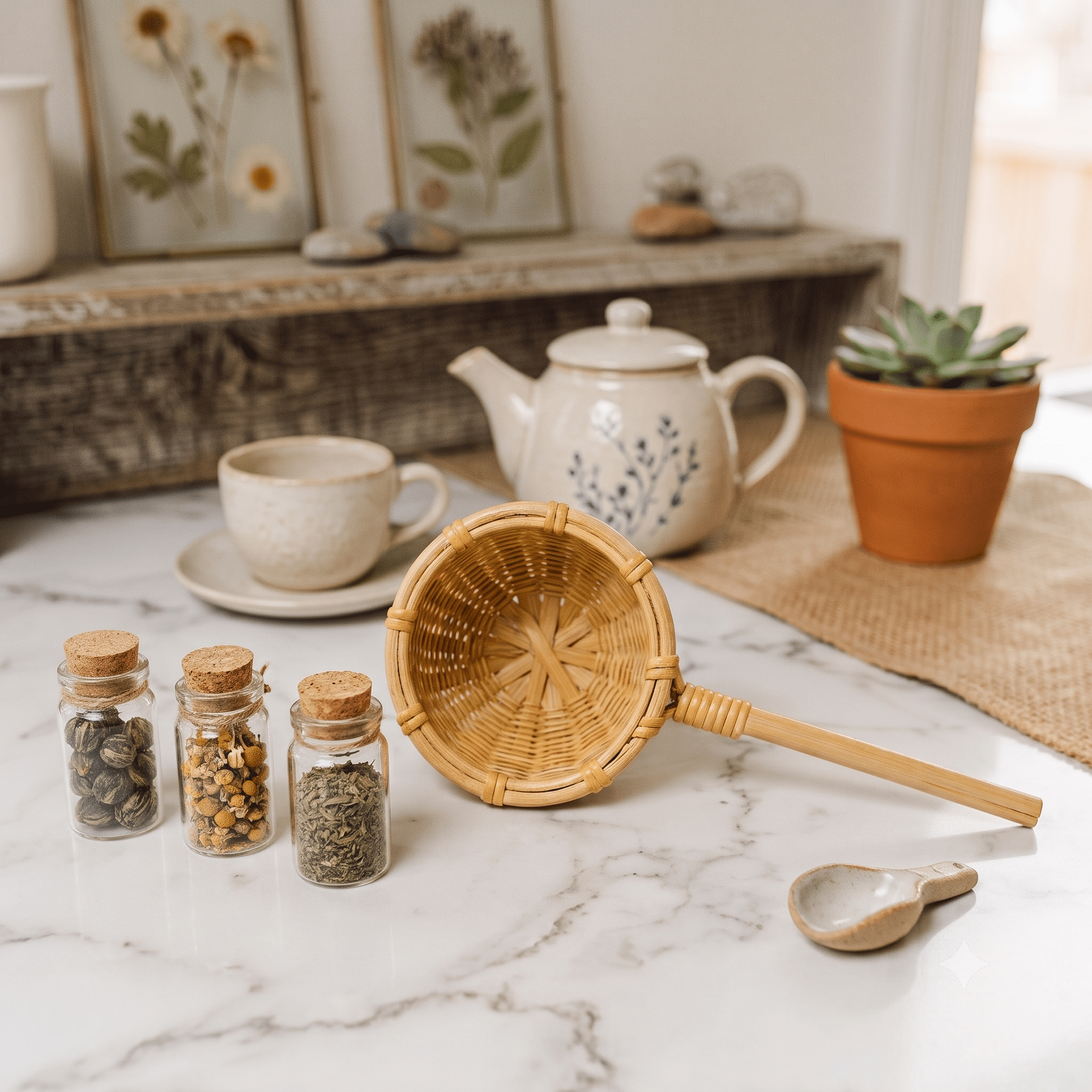 Bamboo Hand Woven Tea Strainer - Bamboo Switch