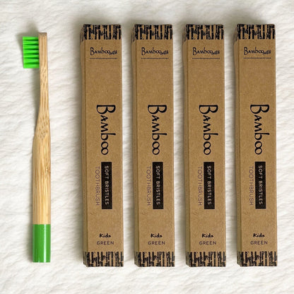 Bamboo Kids Green Toothbrush | Round Handle - Bamboo Switch