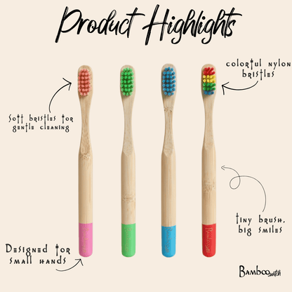 Bamboo Kids Toothbrush | Round Handle - Bamboo Switch