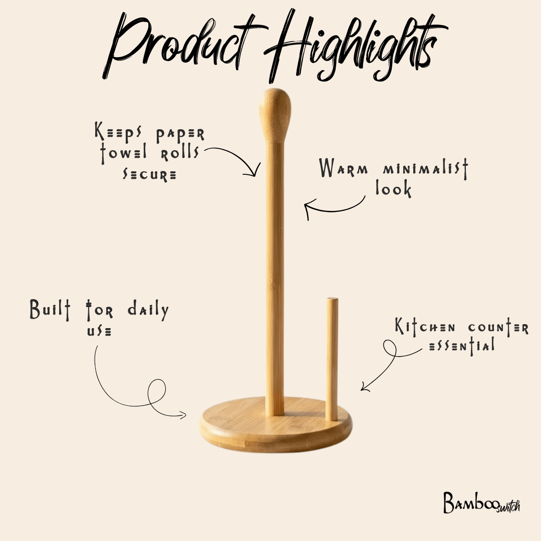 Bamboo Kitchen Paper Towel Holder - Bamboo Switch