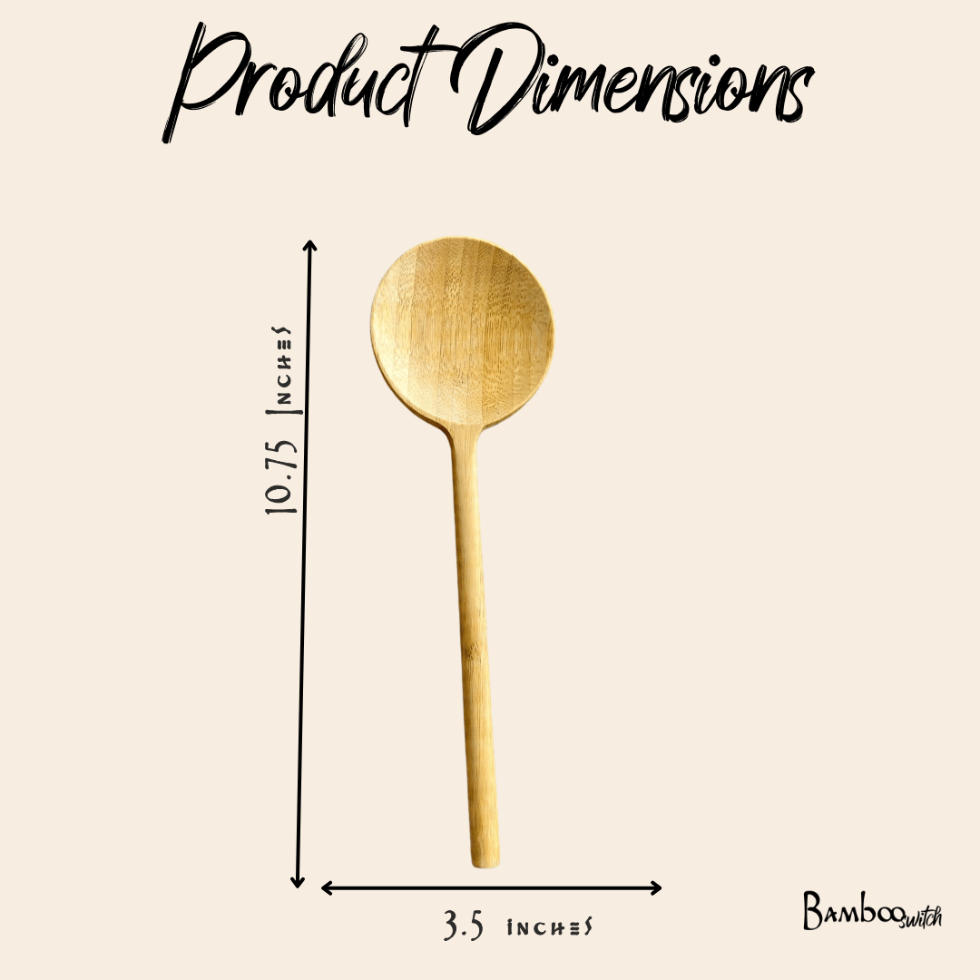 Bamboo Long Handle Round Spoon - Bamboo Switch