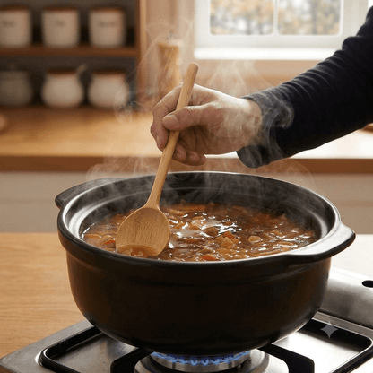 Bamboo Long Handle Round Spoon - Bamboo Switch