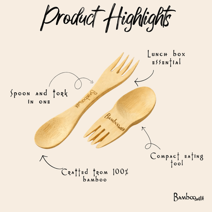 Bamboo Mini Spork Utensil - Bamboo Switch