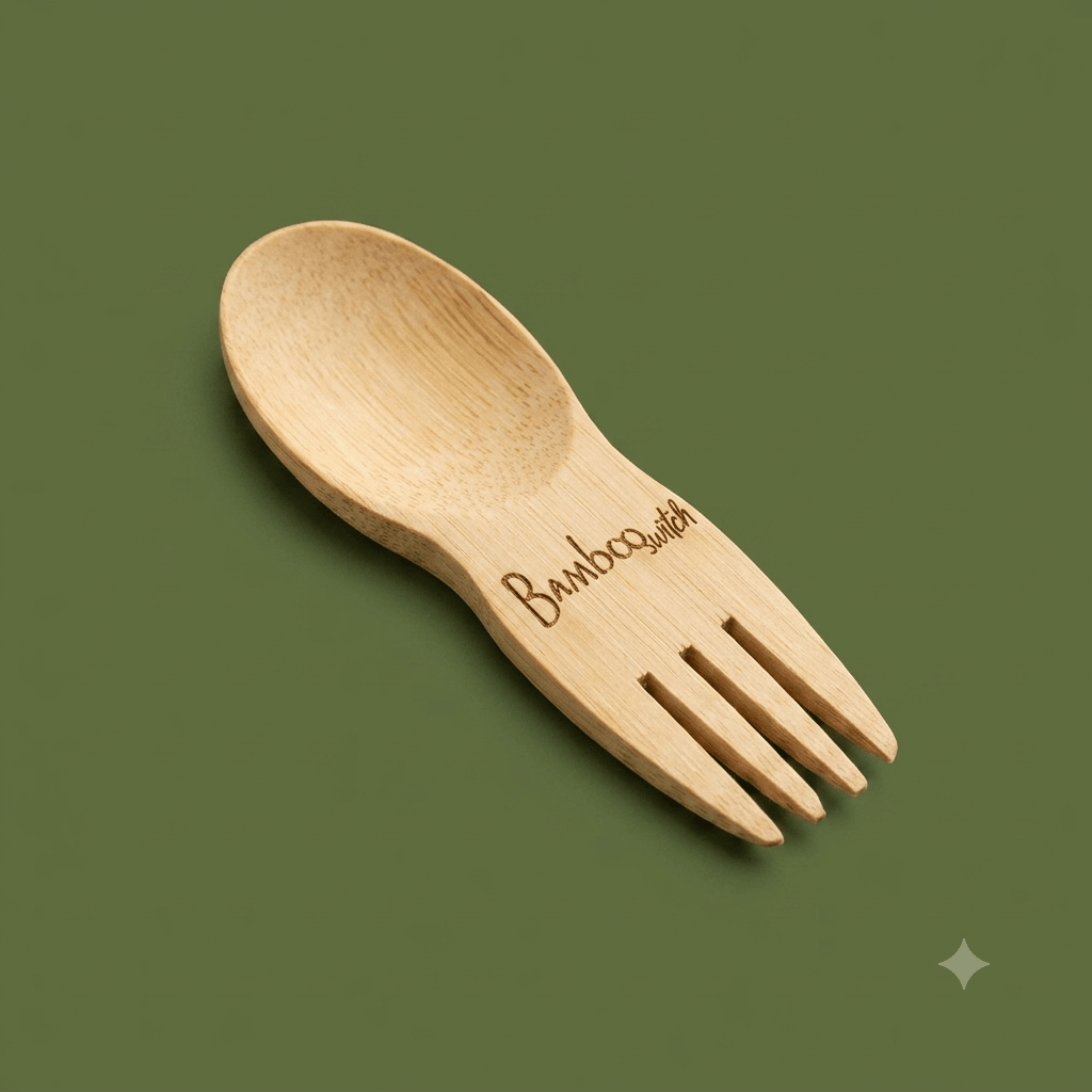 Bamboo Mini Spork Utensil - Bamboo Switch
