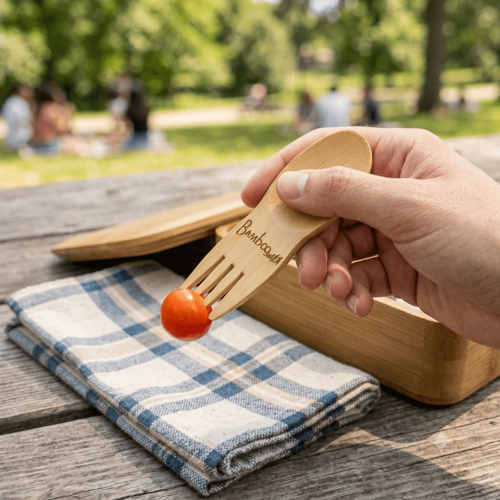 Bamboo Mini Spork Utensil - Bamboo Switch
