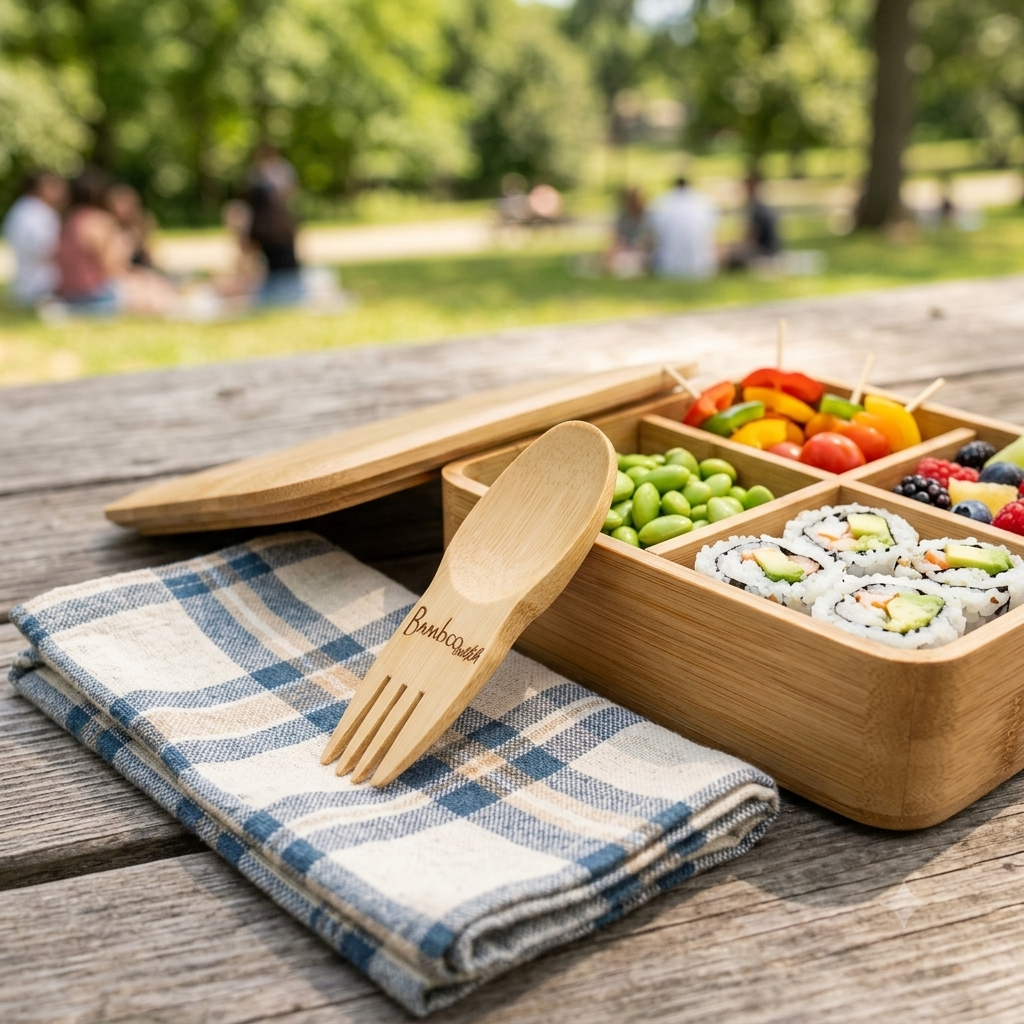 Bamboo Mini Spork Utensil - Bamboo Switch