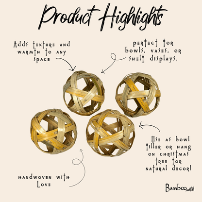 Bamboo Ornament | Handwoven | Decorative Ball - Bamboo Switch