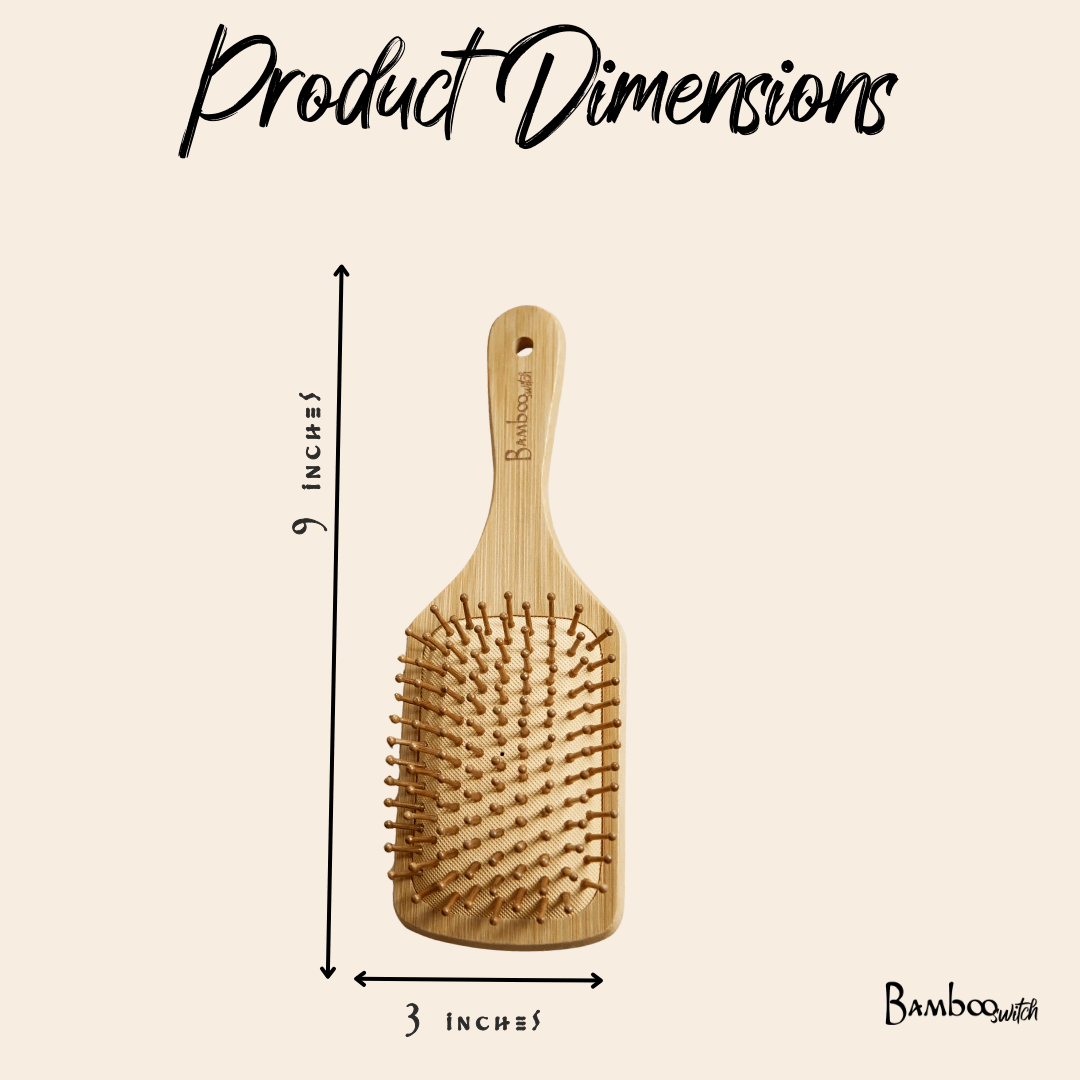 Bamboo Paddle Hair Brush | Classic Handle - Bamboo Switch