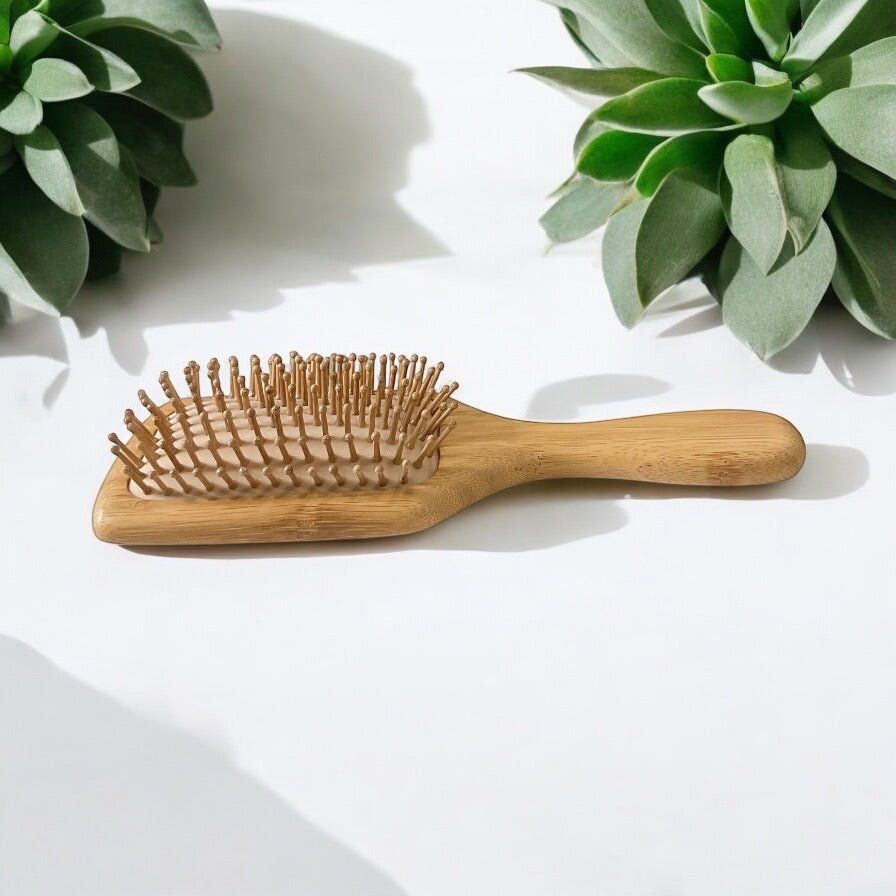 sustainable, zero waste, earth - friendly, plastic - free Bamboo Paddle Spa Hairbrush | Square - Bamboo Switch