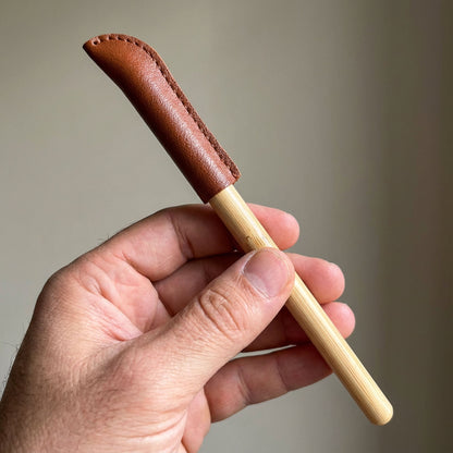 Bamboo Pencil | Never Ending With Leather Cup - Bamboo Switch