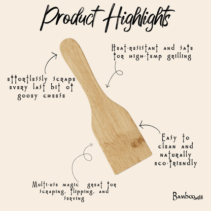 Bamboo Raclette Grill Spatula - Bamboo Switch