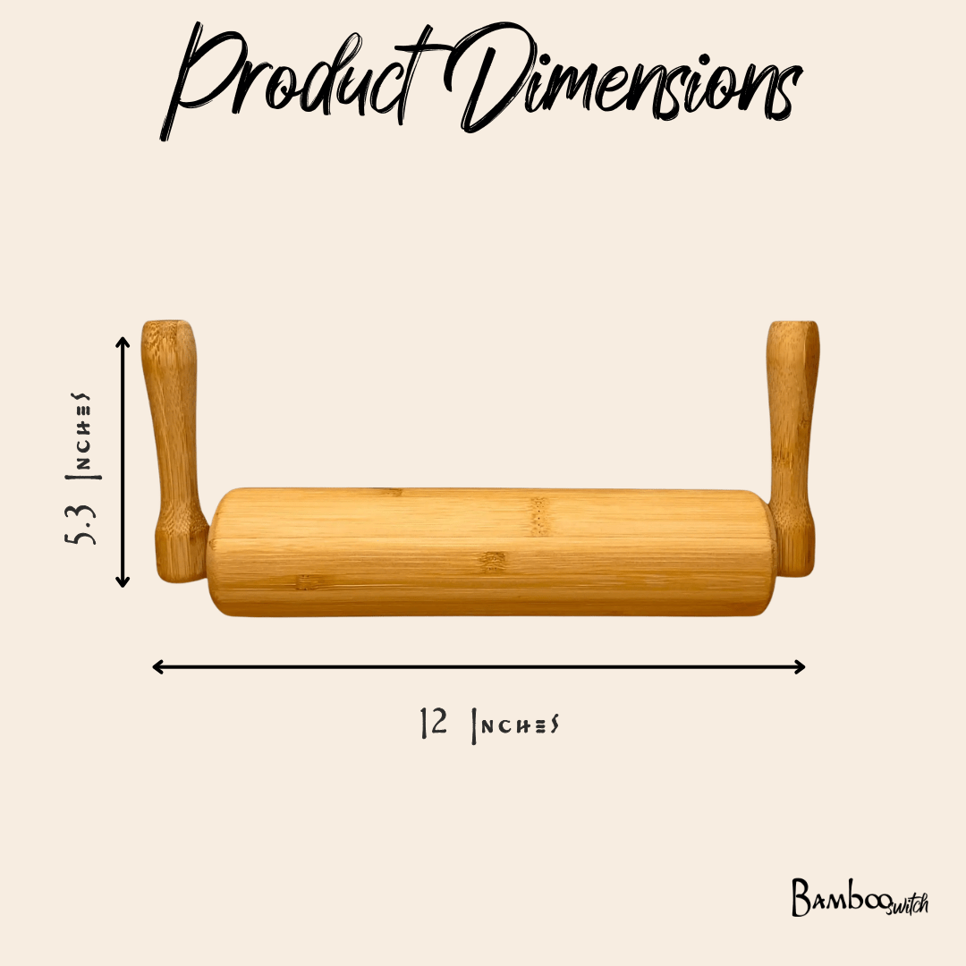 Bamboo Rolling Pin with Handles - Bamboo Switch