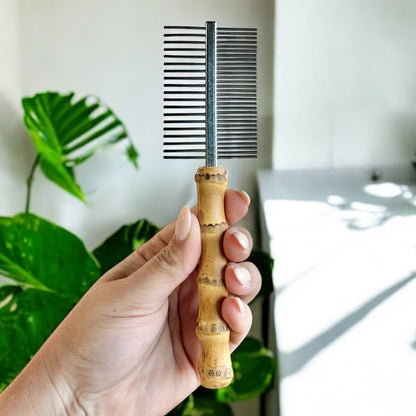 Bamboo Root Double Sided Flea & Tick Comb - Bamboo Switch