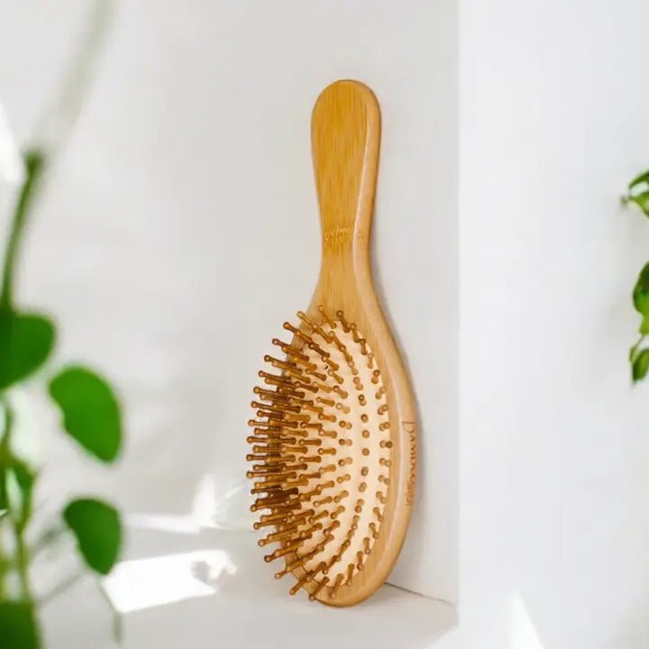 Bamboo Rounded Hair Brush | Classic Handle - Bamboo Switch