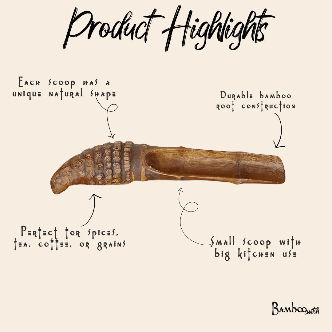 Bamboo Scoop | Cone Root Handle - Bamboo Switch