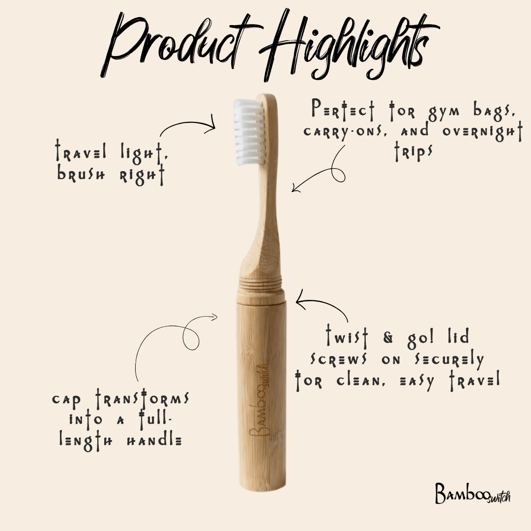 Bamboo Screw Travel Toothbrush - Bamboo Switch