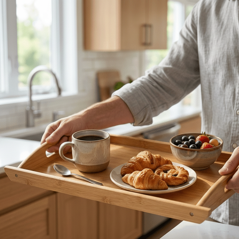 Bamboo Serving Tray with Handles - Bamboo Switch