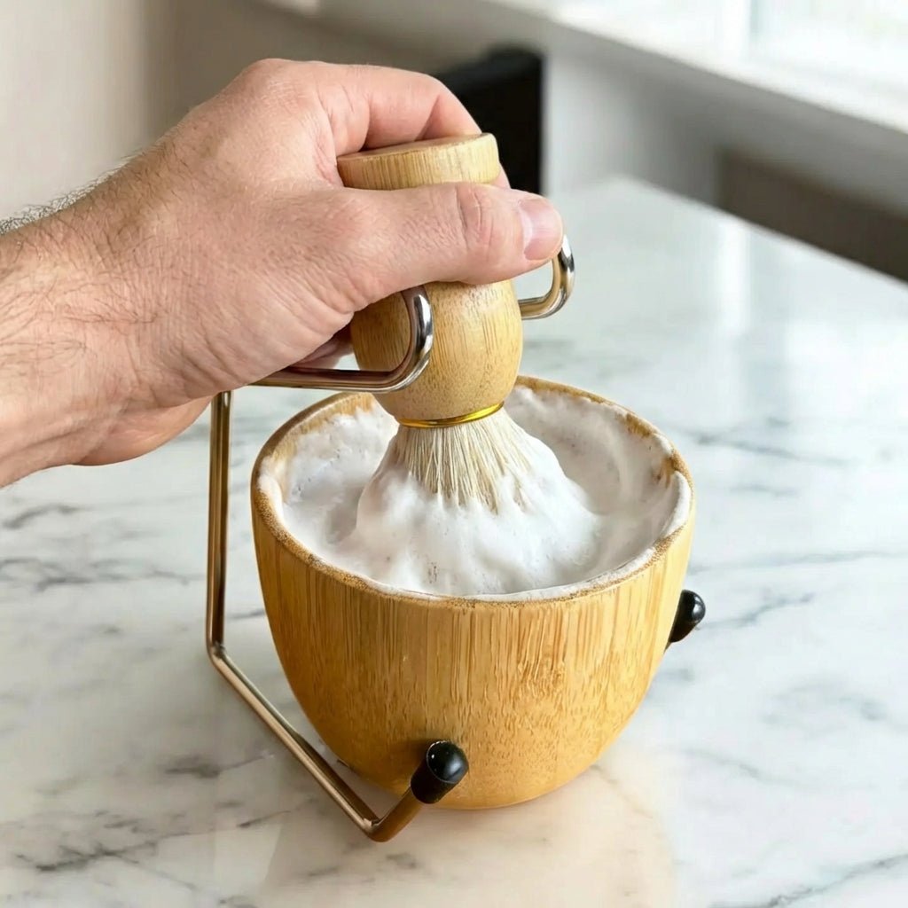 Bamboo Shaving Bowl & Brush Set - Bamboo Switch