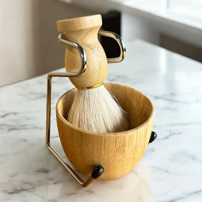 Bamboo Shaving Bowl & Brush Set - Bamboo Switch