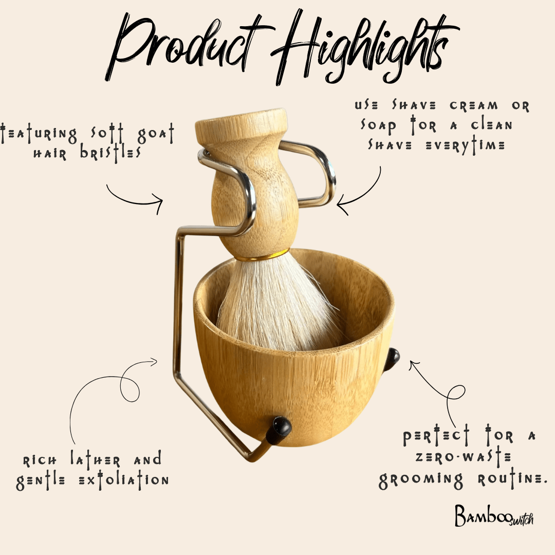 Bamboo Shaving Bowl & Brush Set - Bamboo Switch