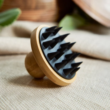 Bamboo & Silicone Scalp Massage Brush - Bamboo Switch