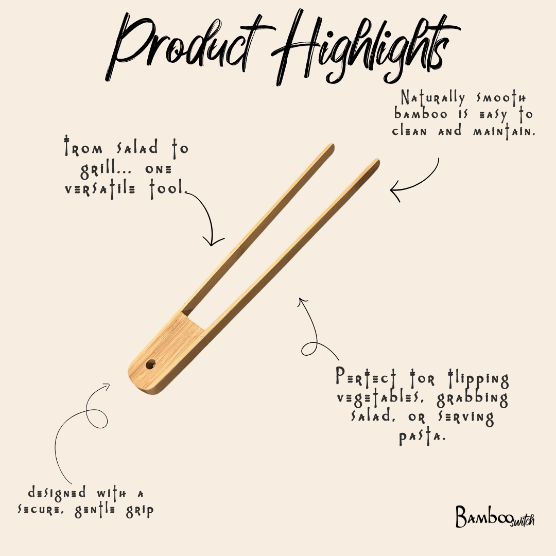 Bamboo Sleek Tong 10" - Bamboo Switch