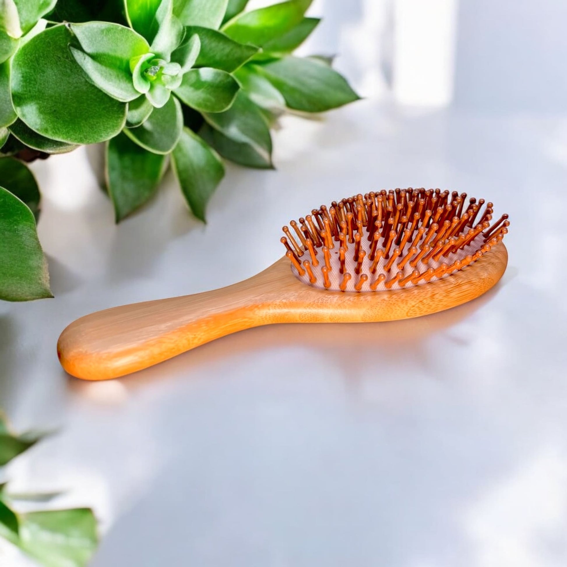sustainable, zero waste, earth - friendly, plastic - free Bamboo Spa Hairbrush | Rounded - Bamboo Switch