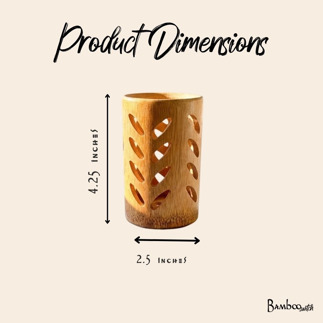 Bamboo Storage Cup | Leaf Design - Bamboo Switch