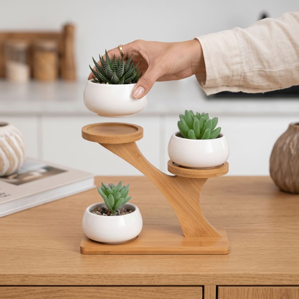 Bamboo Succulent Plant Stand - Bamboo Switch