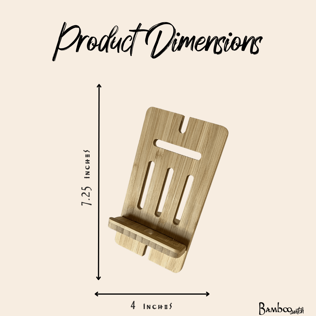 Premium quality bamboo phone holder with mutlifunctionality