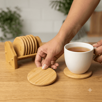 Bamboo Tea Coaster & Holder | 8pc - Bamboo Switch