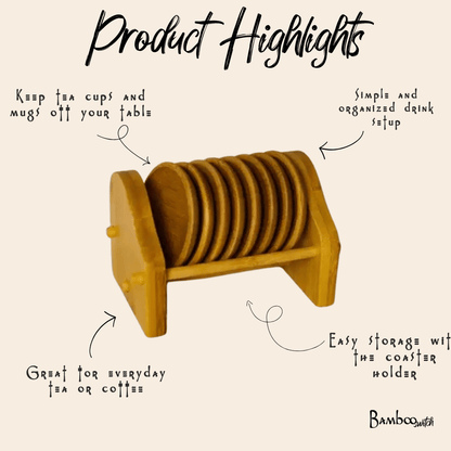Bamboo Tea Coaster & Holder | 8pc - Bamboo Switch
